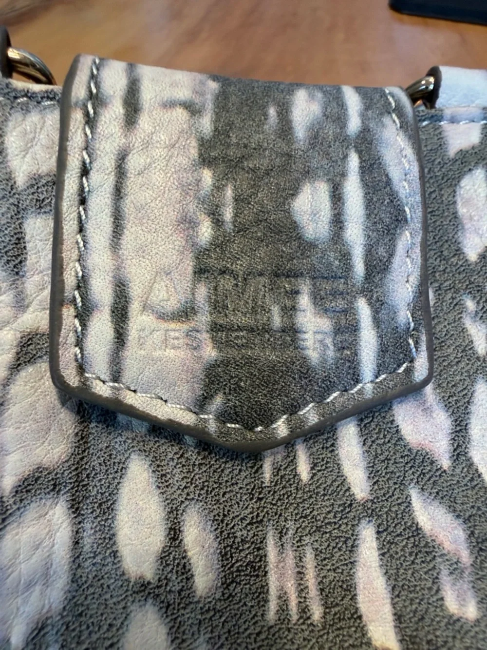Aimee‎ Kestenberg Boho Gray/Black Phone Crossbody Dual Strap (VGUC)